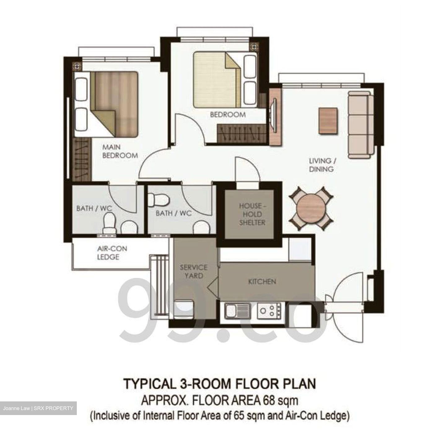 Blk 671A Vine Grove @ Yishun (Yishun), HDB 3 Rooms #630196751